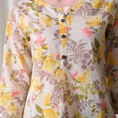 Yellow Garden Pure Cotton Casual 3/4th Sleeves Top for women