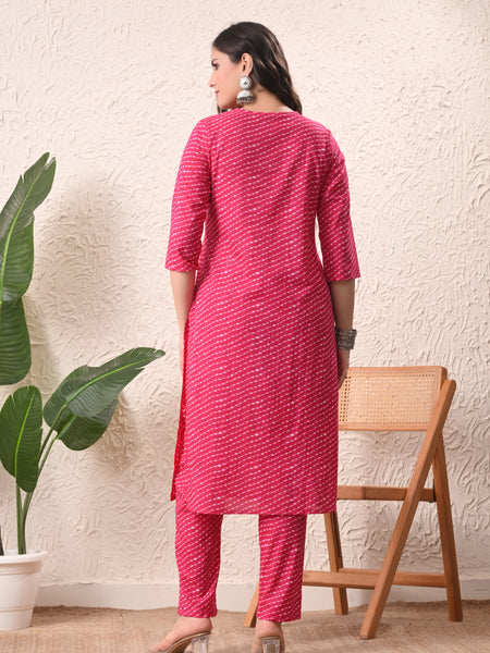 Rani Mothra Straight kurta pant set with Sleeves