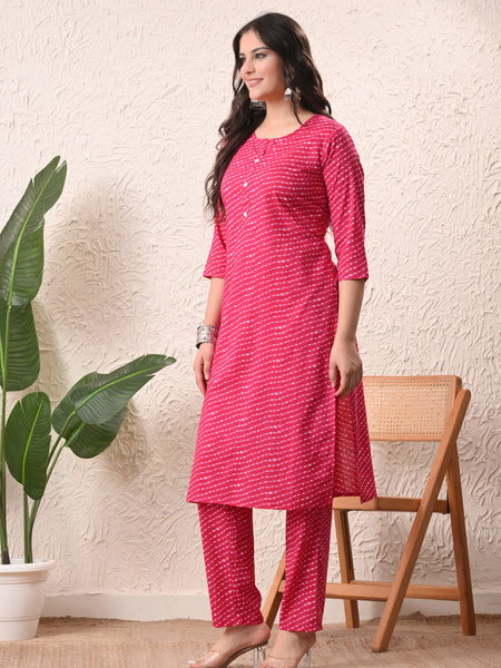 Rani Mothra Straight kurta pant set with Sleeves