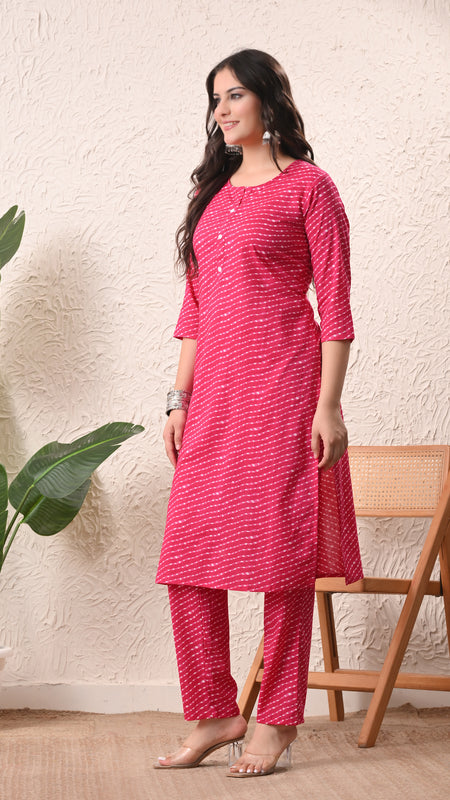 Rani Mothra Straight kurta pant set with Sleeves