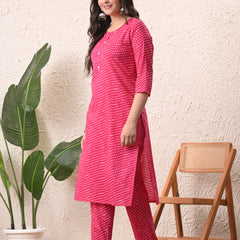 Rani Mothra Straight kurta pant set with Sleeves