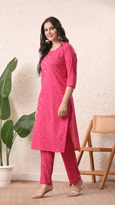 Rani Mothra Straight kurta pant set with Sleeves