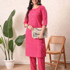 Rani Mothra Straight kurta pant set with Sleeves