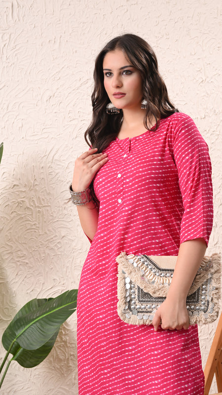 Rani Mothra Straight kurta pant set with Sleeves