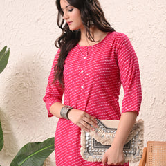 Rani Mothra Straight kurta pant set with Sleeves