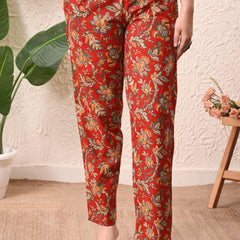 Rustic Floral Straight kurta pant set with Sleeves