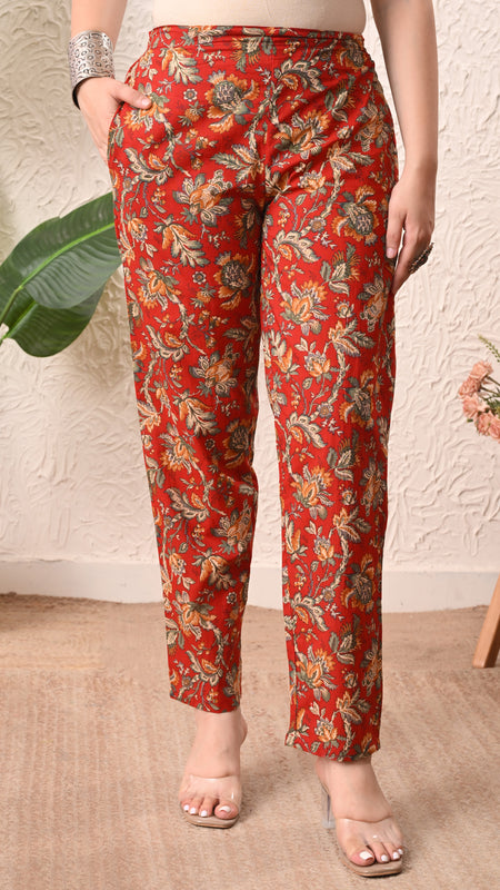 Rustic Floral Straight kurta pant set with Sleeves