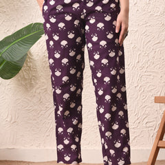 Violet Floral Straight Sleeveless kurta pant set