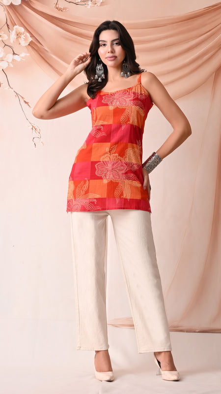 Orange Pink Checks