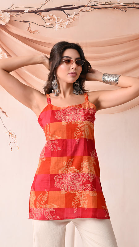 Orange Pink Checks