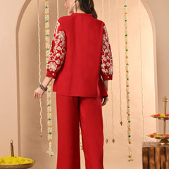 Maroon Embroidery CordSet