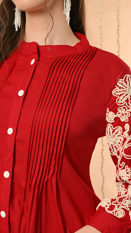 Maroon Embroidery CordSet