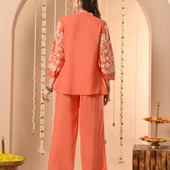 Peach Embroidery CordSet