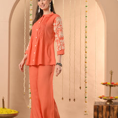 Peach Embroidery CordSet