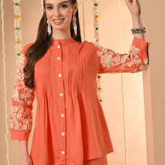 Peach Embroidery CordSet