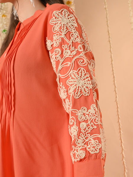 Peach Embroidery CordSet