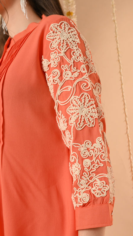 Peach Embroidery CordSet