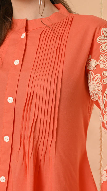 Peach Embroidery CordSet