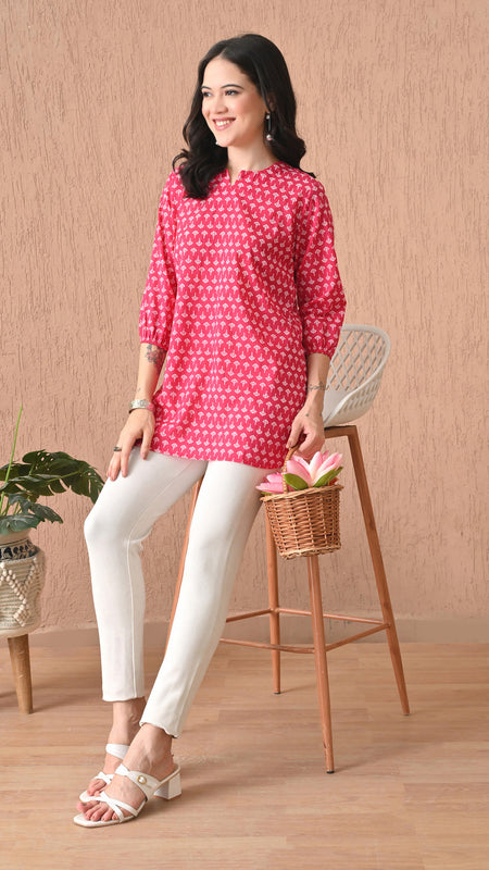 Rani Butti Pure Cotton Casual 3/4th Sleeves Top for women