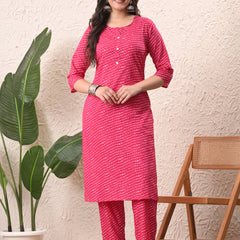 Rani Mothra Straight kurta pant set with Sleeves