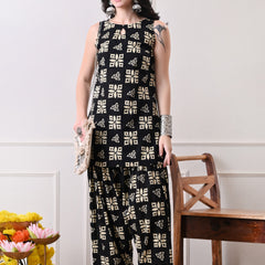 Black Batik Farshi Salwar Set